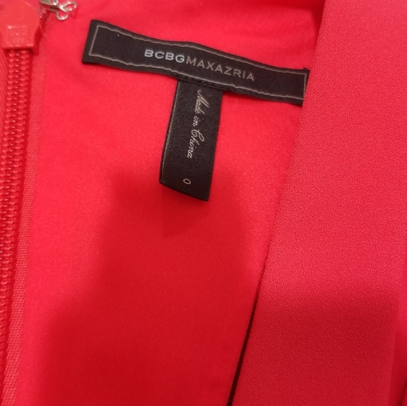 Bcbgmaxazria Red Bright Poppy V Neck Cutout Clayre - Picture 9 of 13